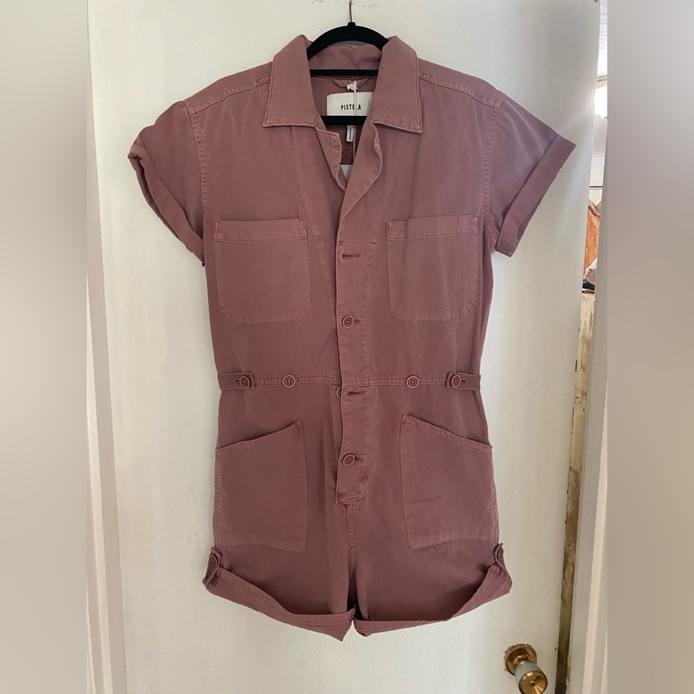 NWT Pistola Parker Romper in Moss Rose, size small, sold out!